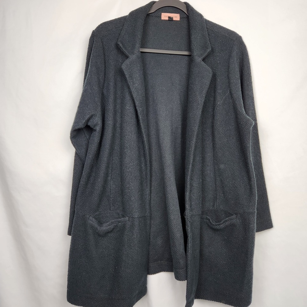 East Adeline Women's Open Front Cardigan Sweater with pockets,‎ Dark Gray, 1X